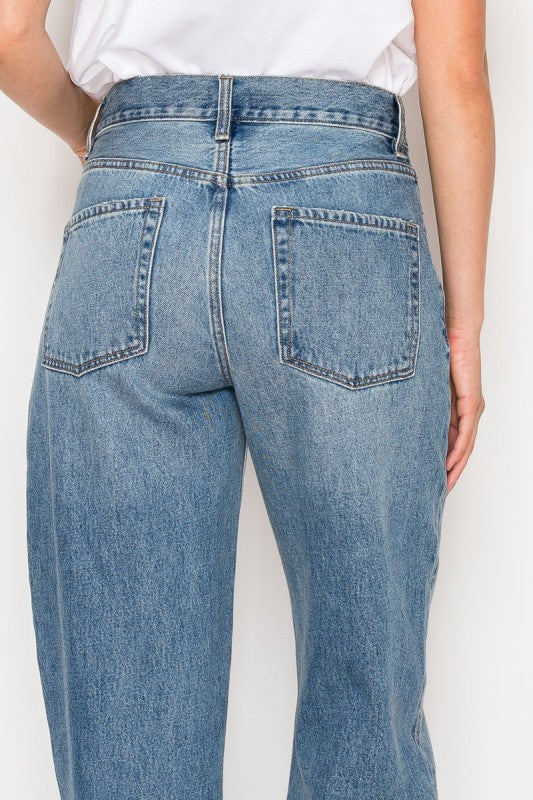 DAT1001BGM -  Unisex Tapered Baggy Jeans