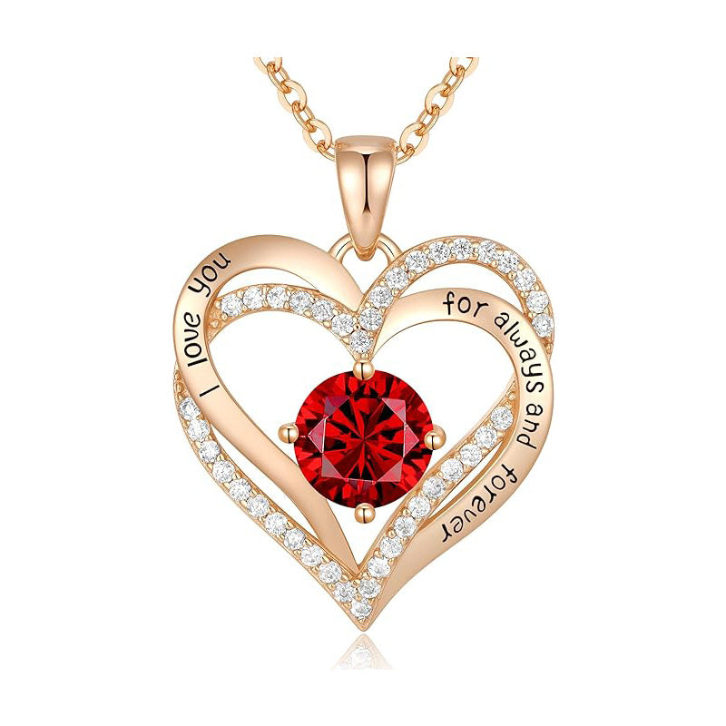 Heart Birthstone Necklace - "Memento Mori"