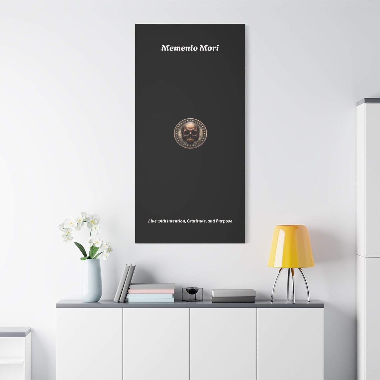 "Memento Mori" Matte Canvas - Inspirational Wall Art -"Live with Intention, Gratitude, and Purpose"