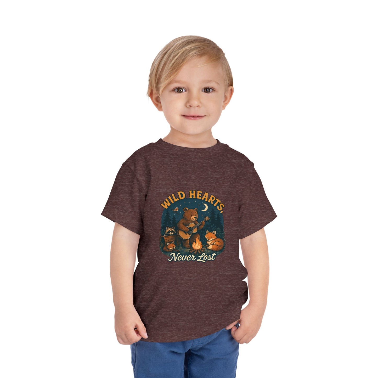 "Wild Hearts Never Lost" Bear Guitar Campfire - Toddler Tee