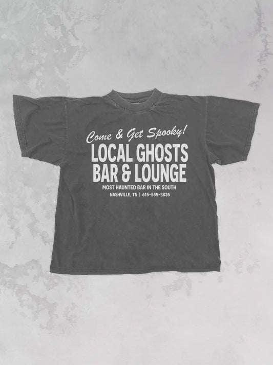 Underground Original Design: Local Ghosts Bar & Lounge Boxy Cotton TShirt