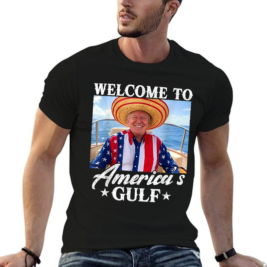 Gulf of USA America Funny USA Flag Odor-resistant T-Shirt
