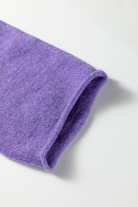 Solid Knit Button-Up Drop Shoulder Sweater Cardiga