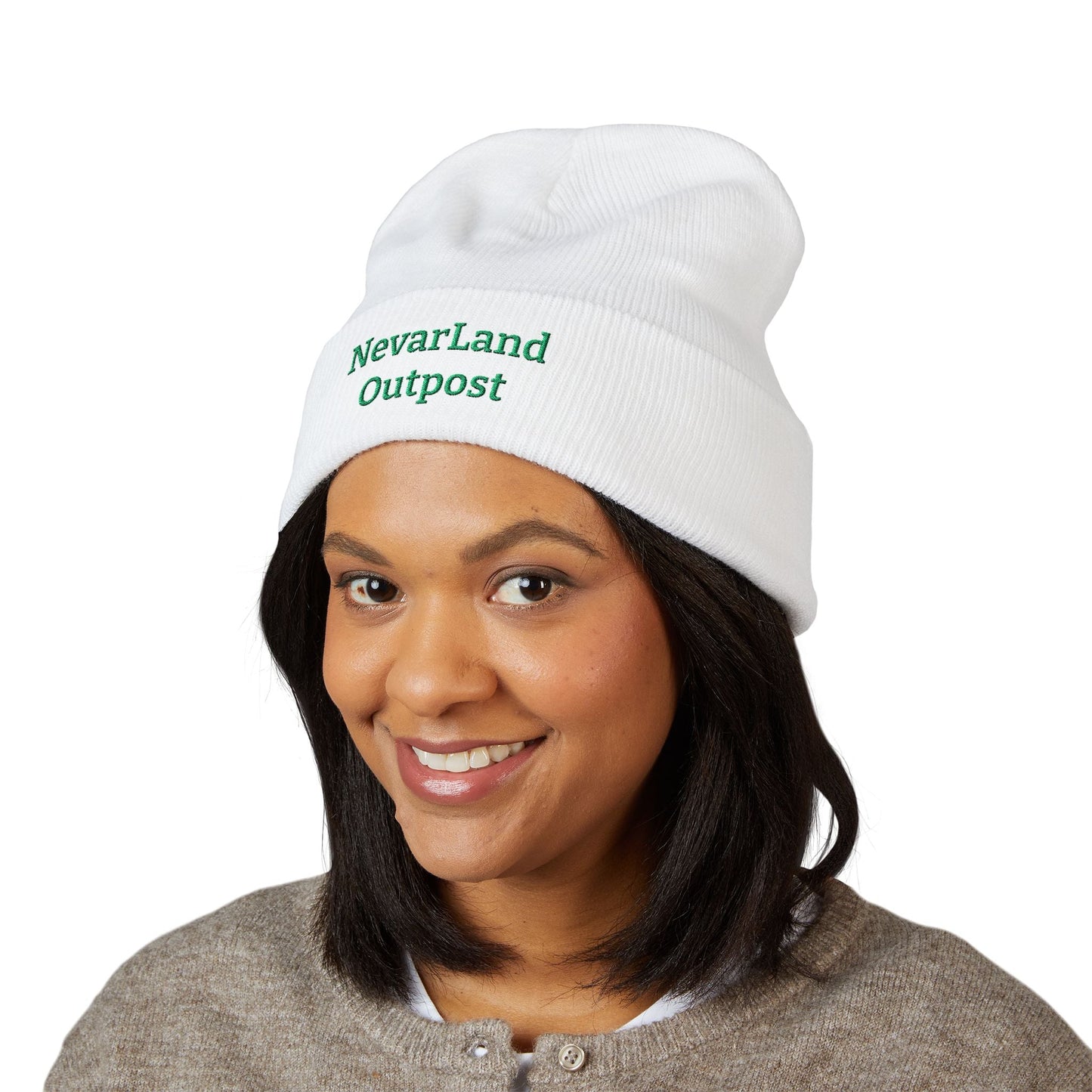 "NevarLand Outpost" - Embroidered Cuffed Knit beanie