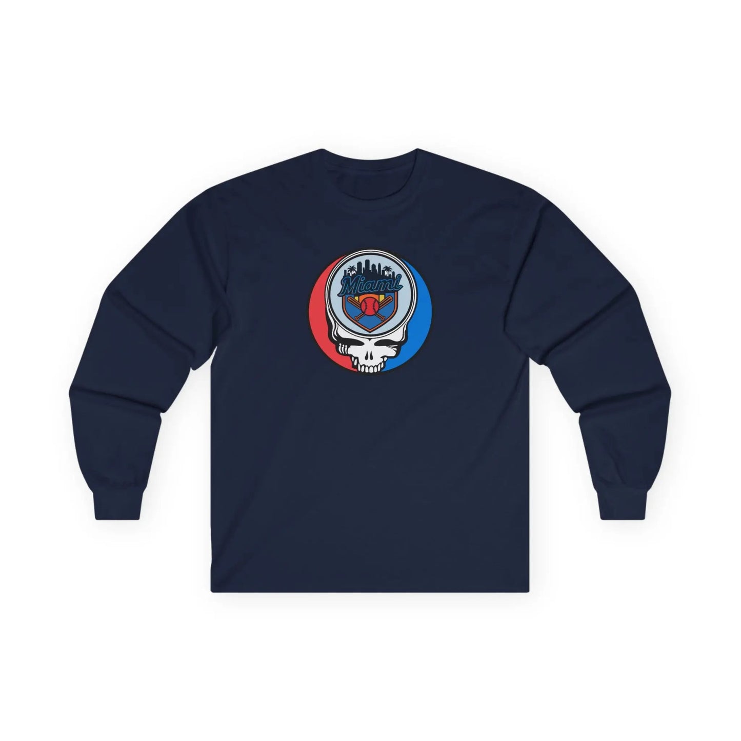 Miami Marlins Original Stealie Grateful Dead Long Sleeve Shirt