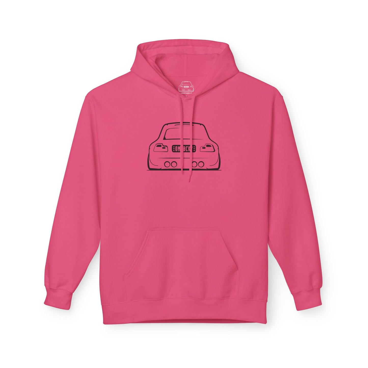 OMGBCKY Black Coupe Silhouette Hoodie - Unisex Gildan Classic Softstyle Fleece Drawstring Hoodie