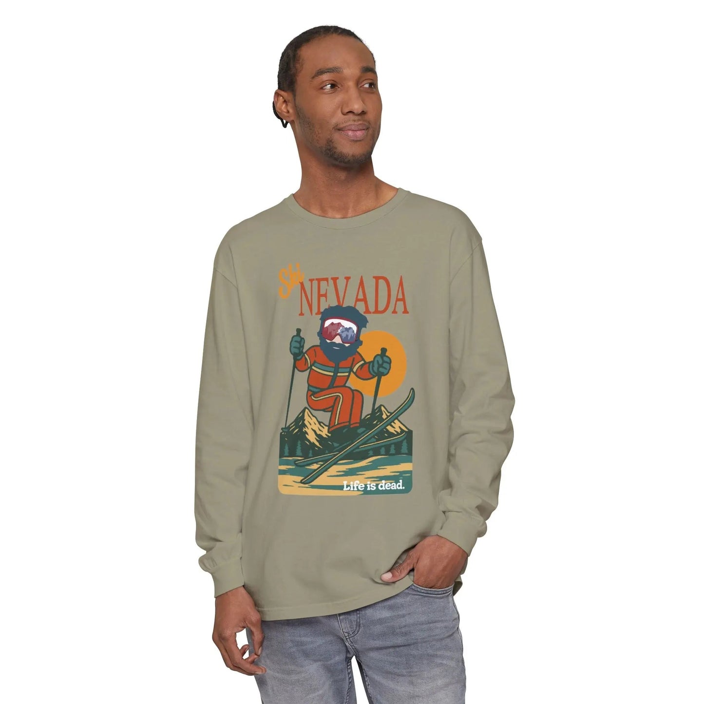 Ski Nevada - Life is dead.® Mountain Collection Garment-Dyed Long Sleeve T-Shirt