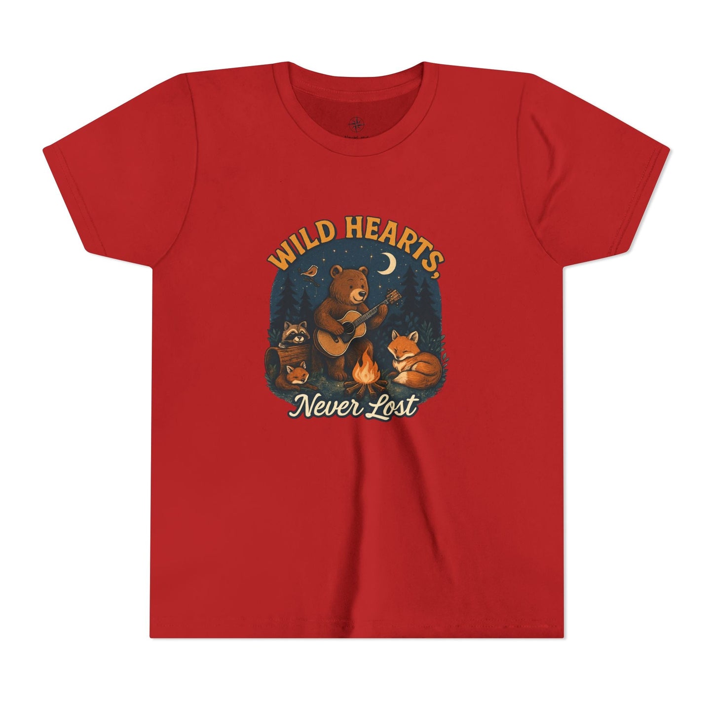 "Wild Hearts Never Lost Campfire Bear" - Youth Tee