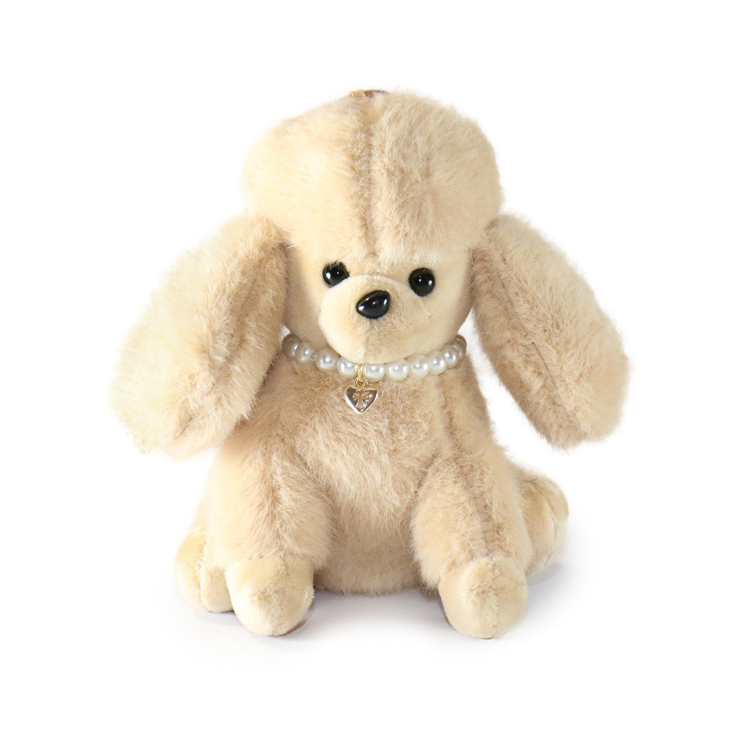 5-Inch Cream Color Chérie Poodle with Pearl Necklace