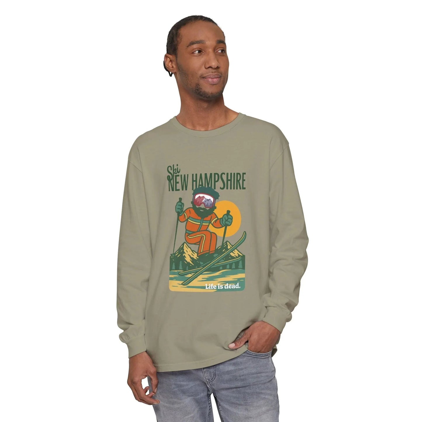 Ski New Hampshire - Life is dead.® Mountain Collection Garment-Dyed Long Sleeve T-Shirt