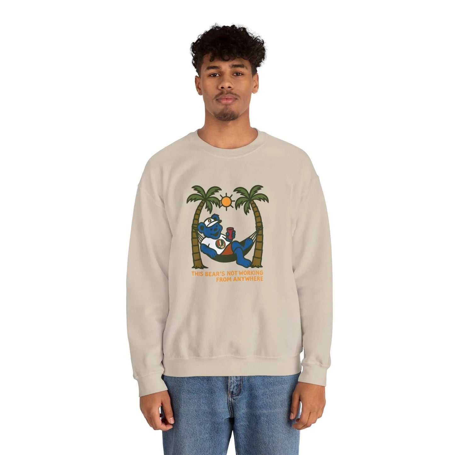This Bear's Not Workin' From Anywhere | Life is dead.® Crewneck | Grateful Dead