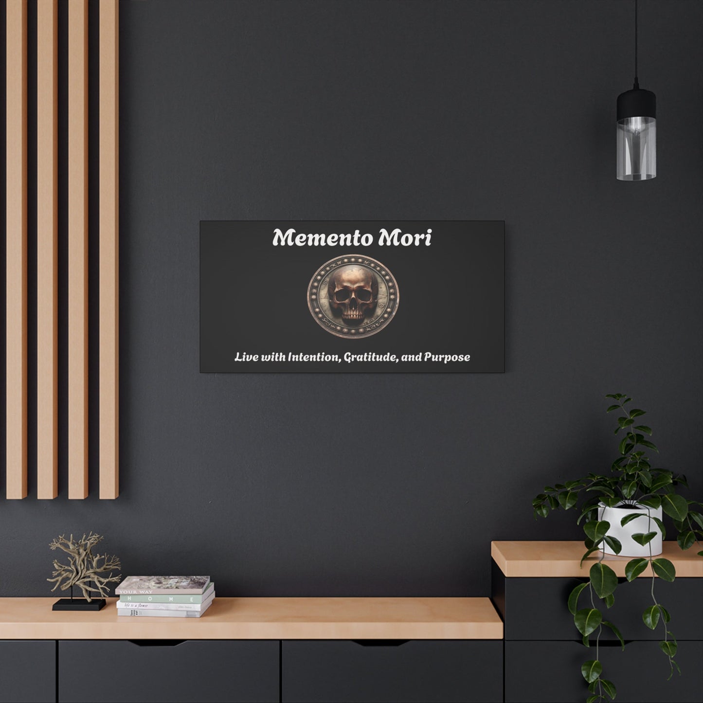 "Memento Mori" Matte Canvas - Inspirational Wall Art -"Live with Intention, Gratitude, and Purpose"