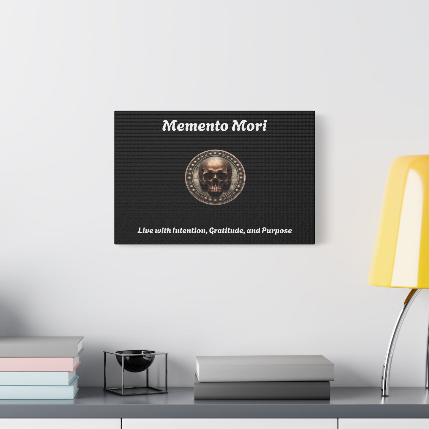 "Memento Mori" Matte Canvas - Inspirational Wall Art -"Live with Intention, Gratitude, and Purpose"