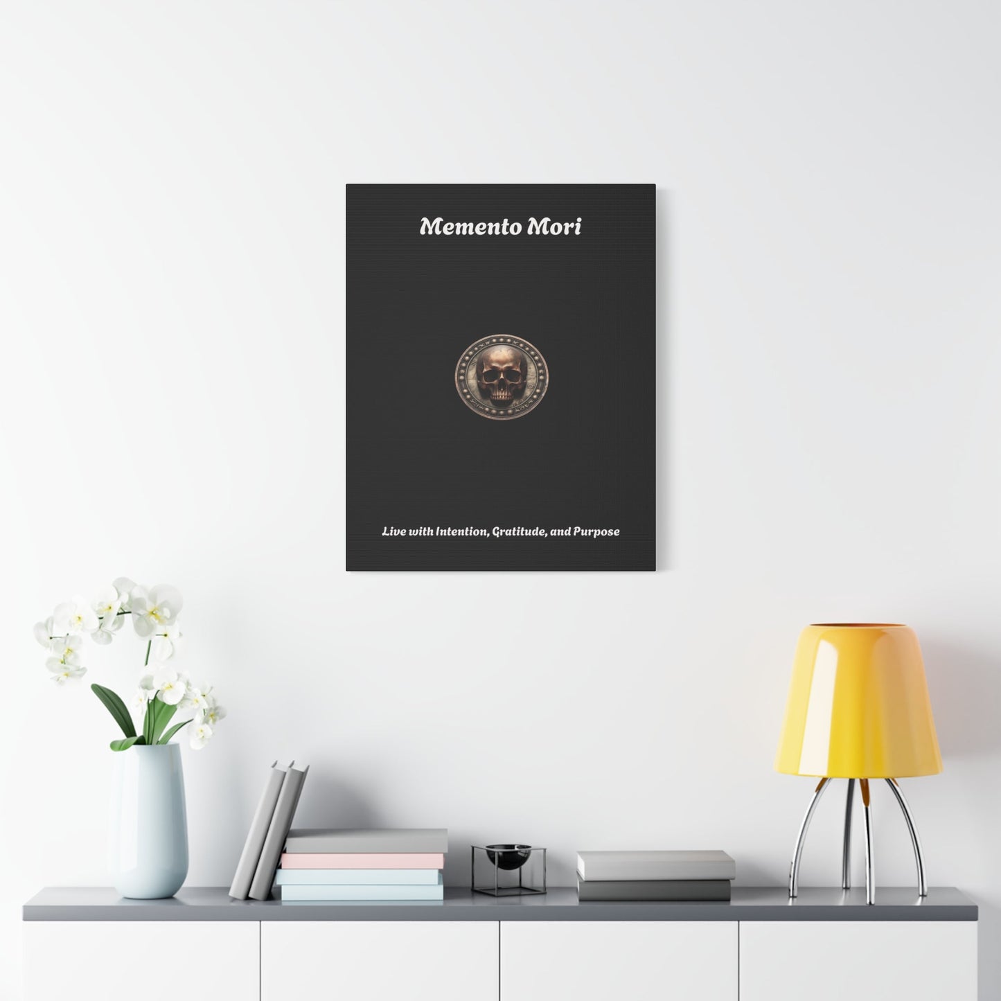 "Memento Mori" Matte Canvas - Inspirational Wall Art -"Live with Intention, Gratitude, and Purpose"