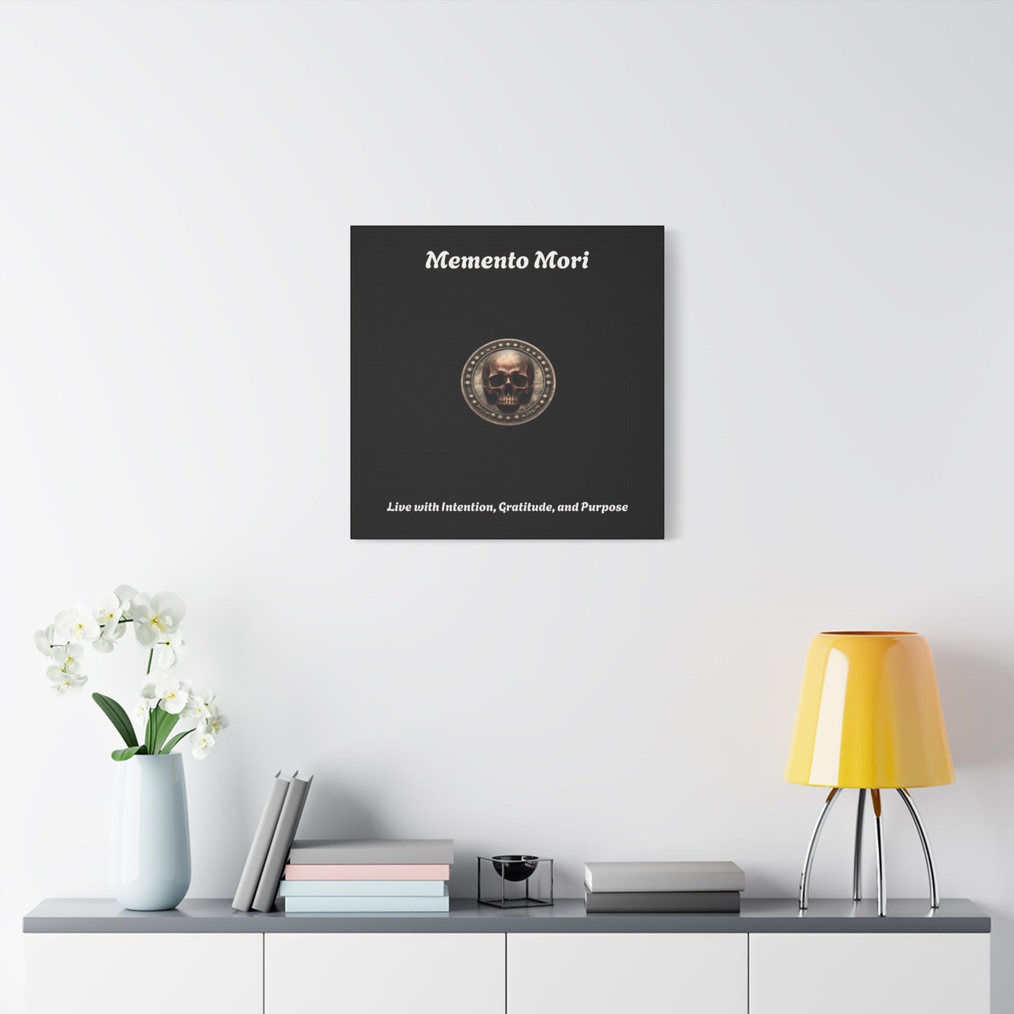 "Memento Mori" Matte Canvas - Inspirational Wall Art -"Live with Intention, Gratitude, and Purpose"