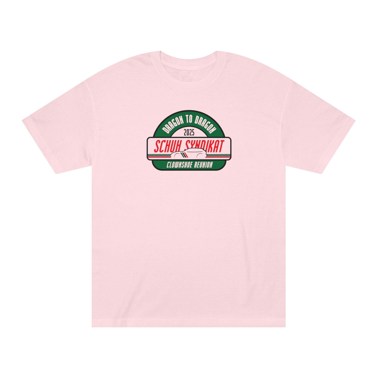 Schuh Syndikat Dragon to Dragon 2025 Clownshoe Reunion Tee - Unisex American Apparel Classic T-Shirt