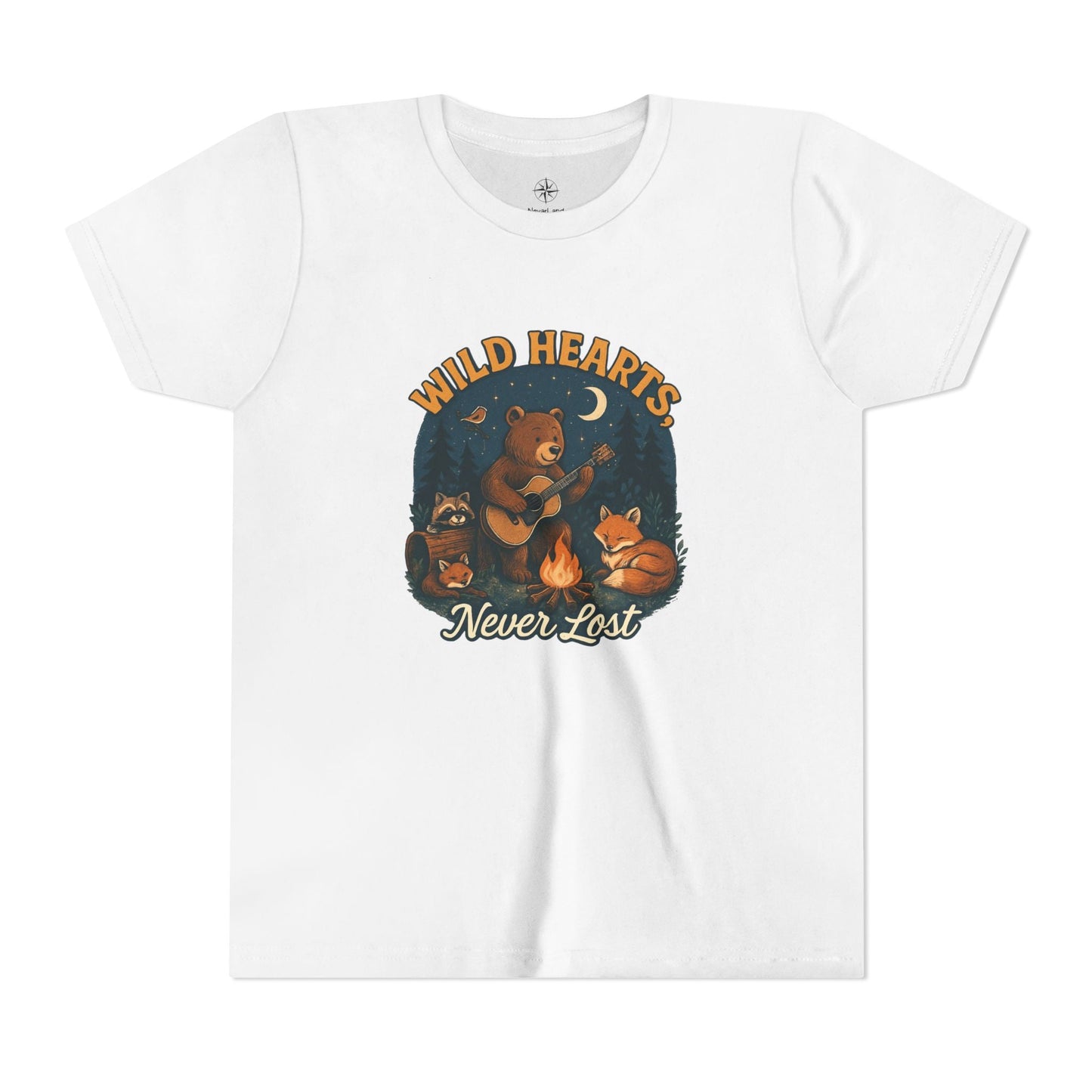 "Wild Hearts Never Lost Campfire Bear" - Youth Tee