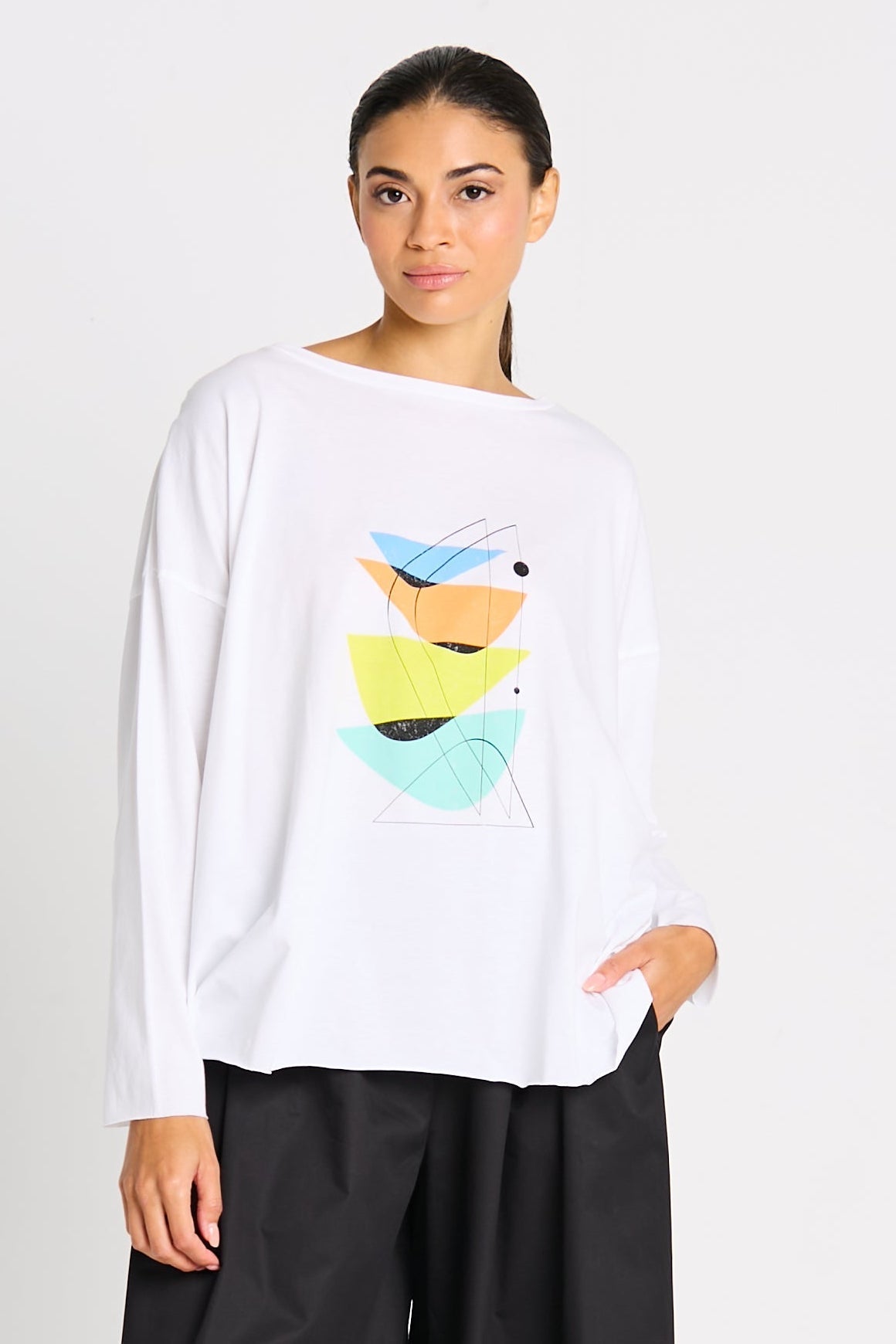Pima Cotton "Mid Century" Luxury Boxy Tee - As Shown