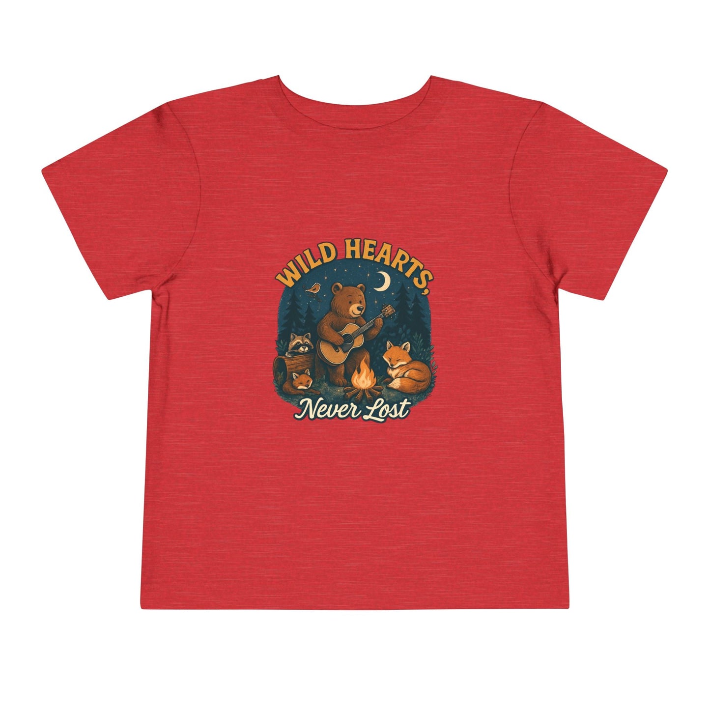 "Wild Hearts Never Lost" Bear Guitar Campfire - Toddler Tee
