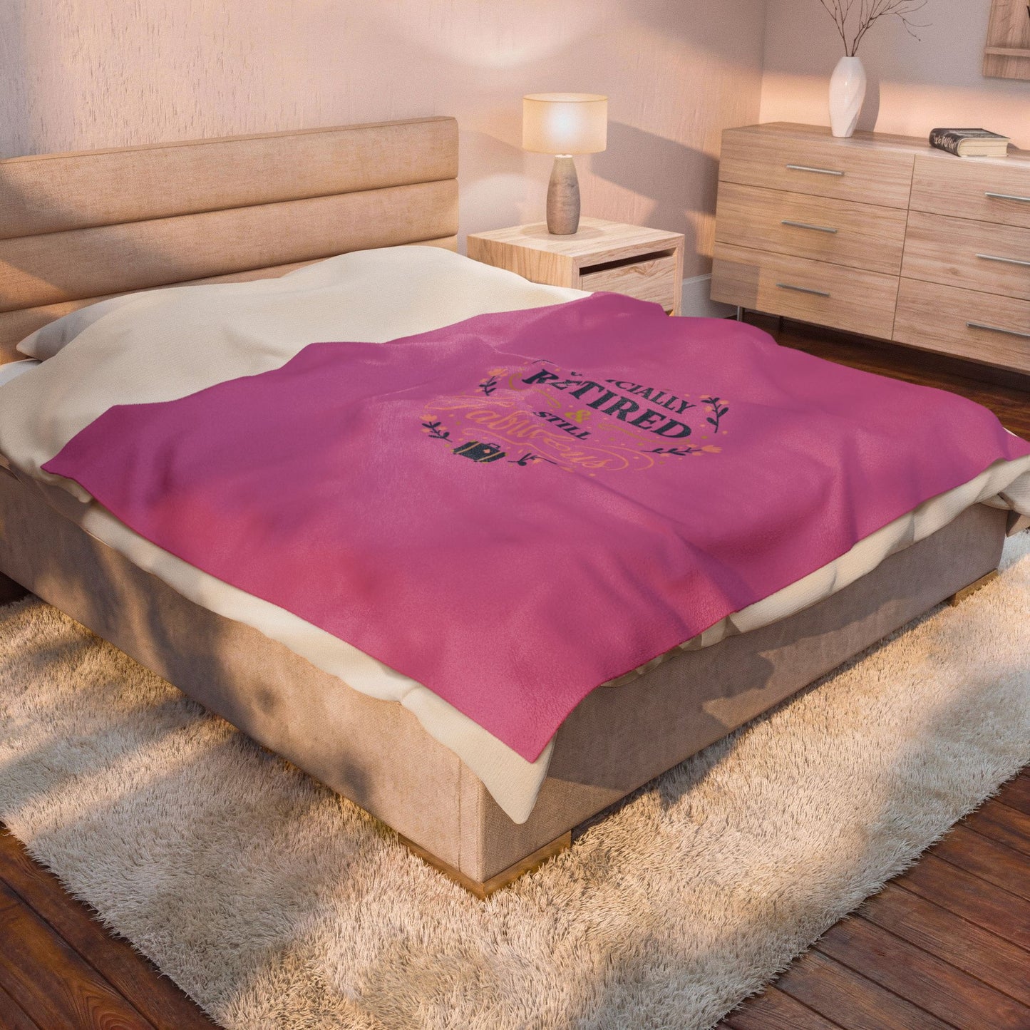 Officially Retired & Still Fabulous Velveteen Blanket | retirement gifts for women, personalized retirement gifts