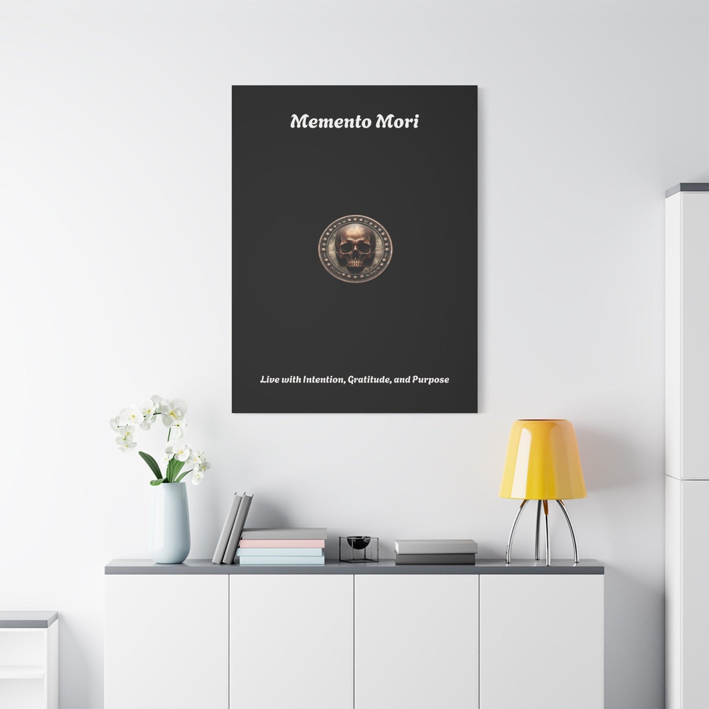 "Memento Mori" Matte Canvas - Inspirational Wall Art -"Live with Intention, Gratitude, and Purpose"
