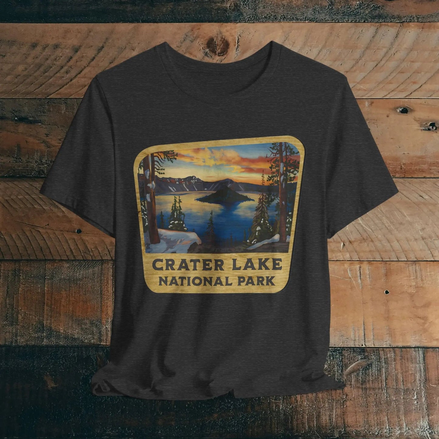 Crater Lake National Park T-Shirt Wood Sign