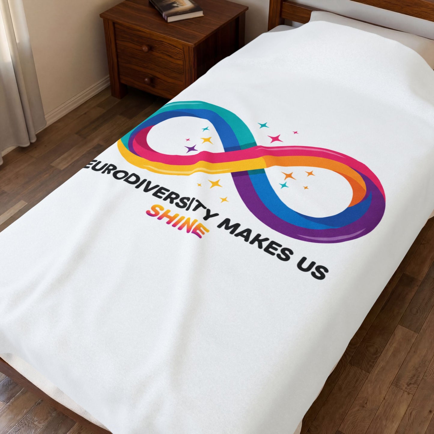 Neurodiversity Makes Us Shine Velveteen Blanket | Autism Acceptance, Autistic Pride