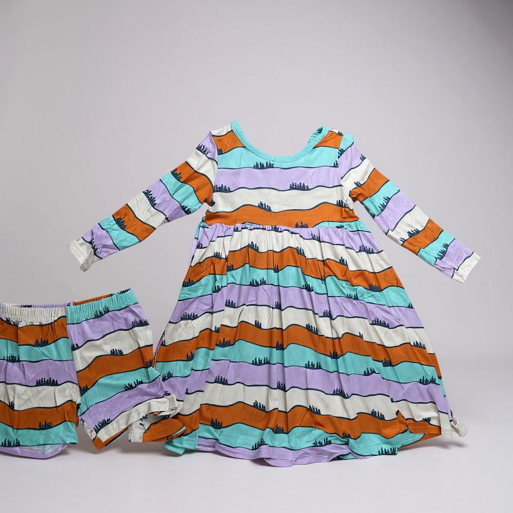 Hills Bamboo Twirl Dress - Eco-Friendly Girls Dress