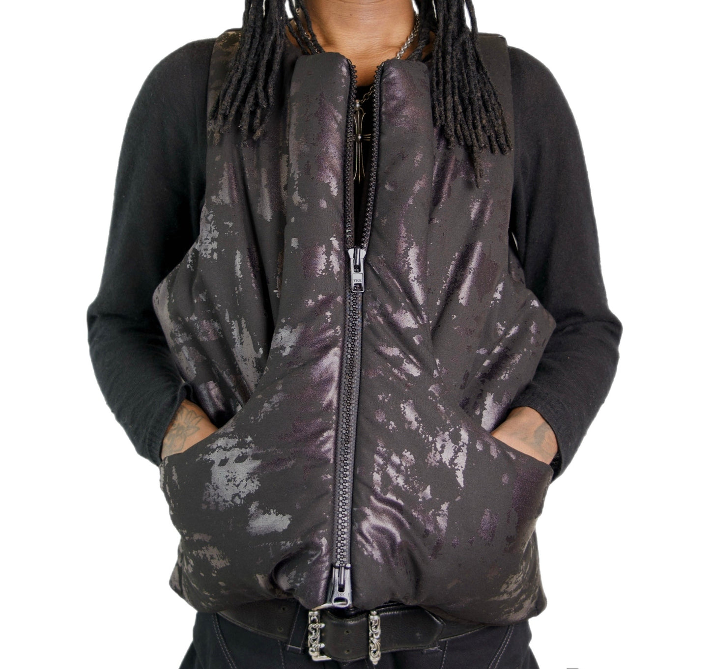 Painted Cropped Cargo vest