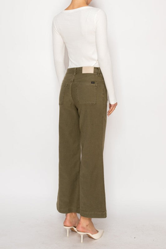AT2113PZOV - HIGH RISE CROP PALAZZO PFD JEANS