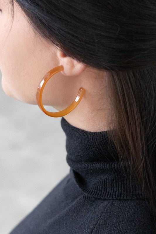 Simplistic Hoop Earrings Amber