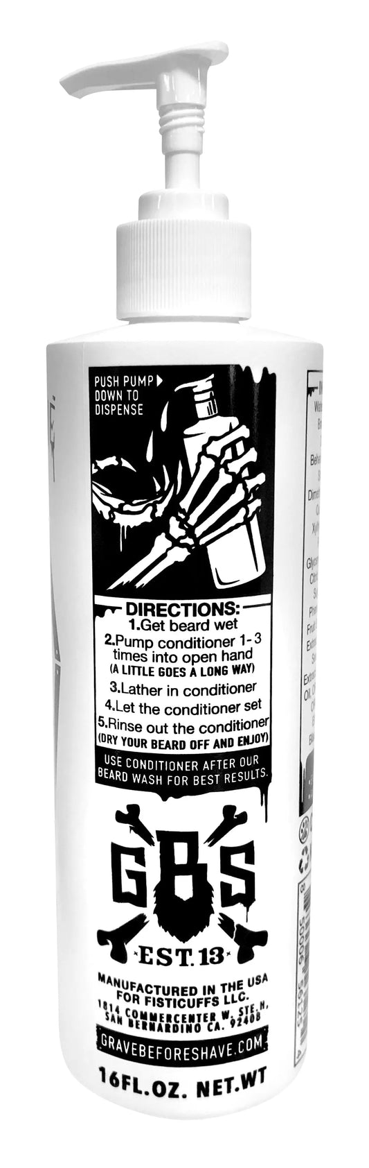 GRAVE BEFORE SHAVE™  BEARD Conditioner 16 oz. Pump-top Grave Before Shave