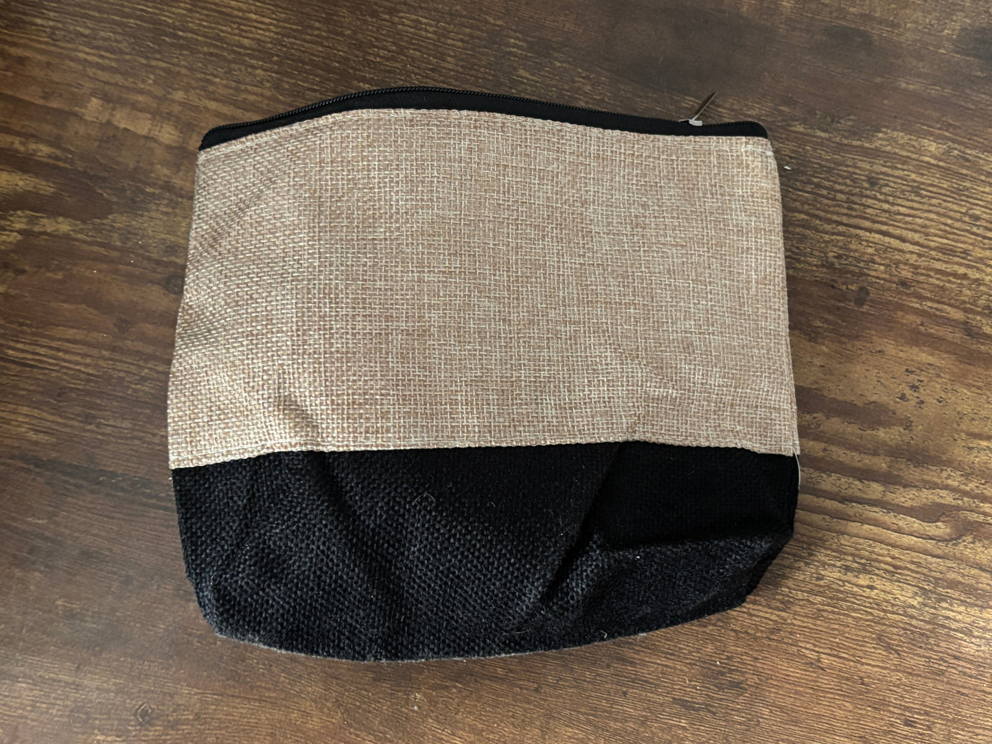 Burlap Tote + Accessory Bag Set