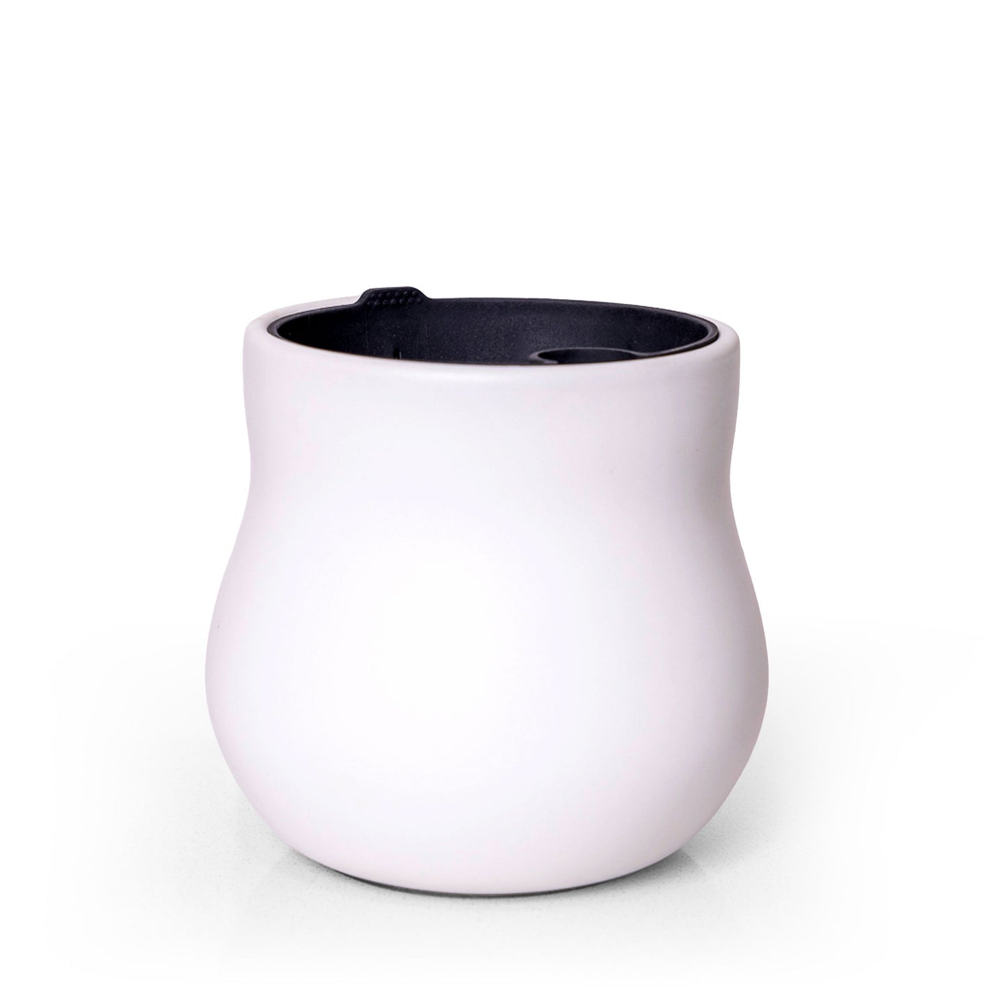 Ceramic Plant Pot with Rubber Liner - Alabaster White