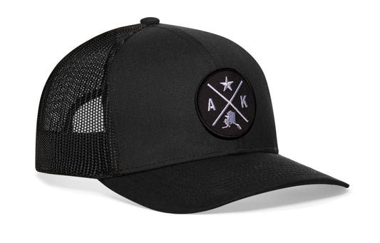 Alaska Trucker Hat  |  Black AK X Snapback