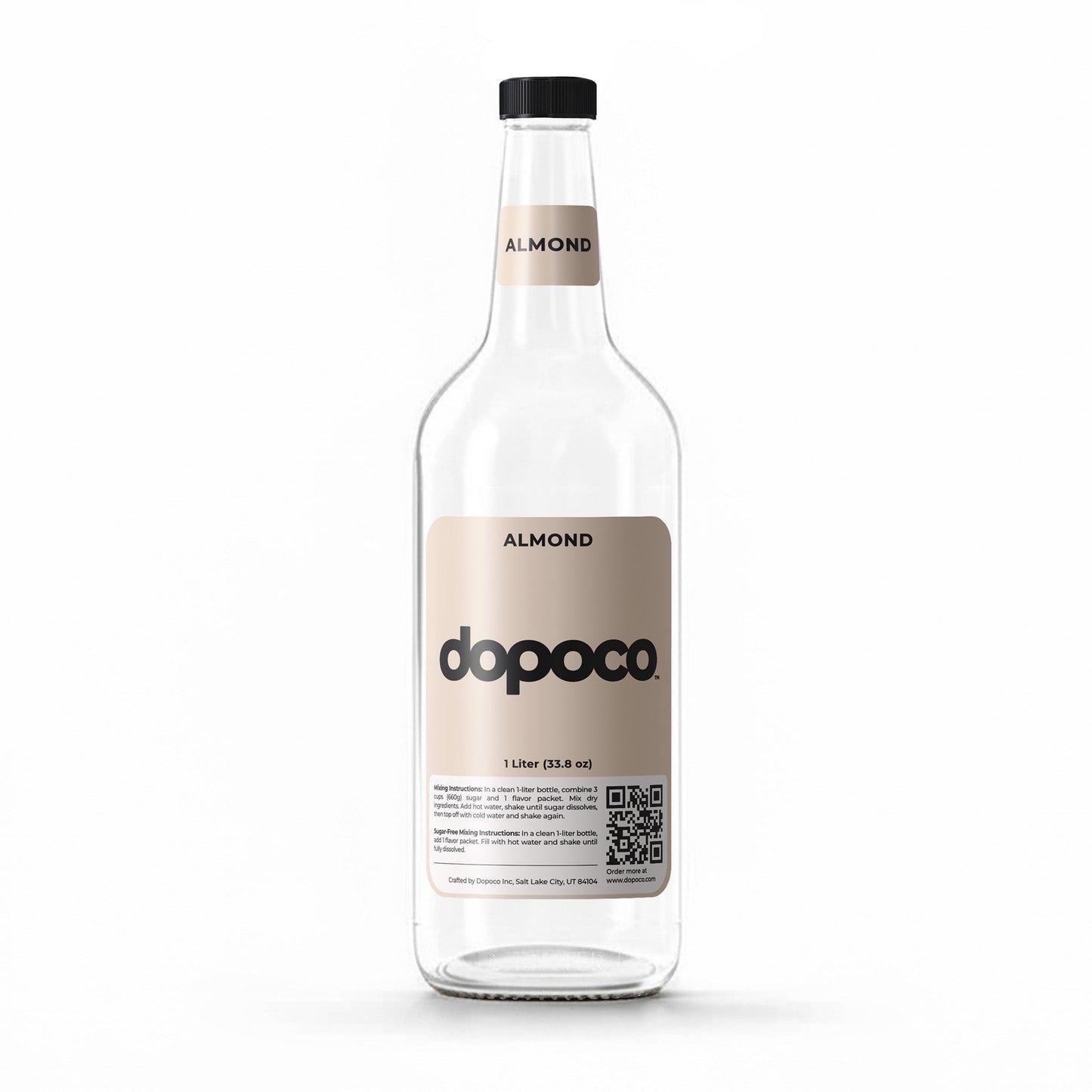 Glass Bottle - 1 Labeled Bottle with Cap