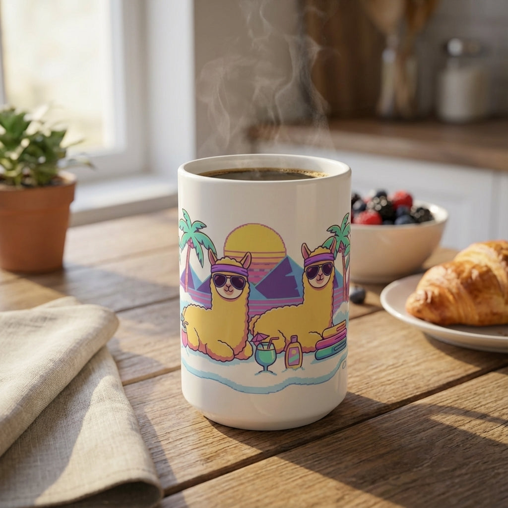 Après-Ski Alpacas - Sun-Soaked Shredders - 15oz Mug