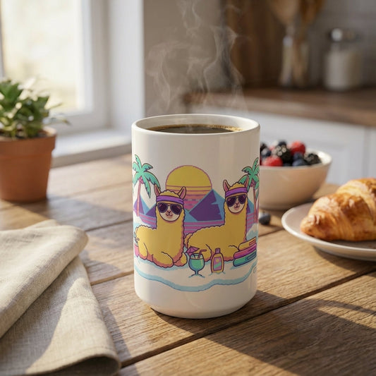 Après-Ski Alpacas - Sun-Soaked Shredders - 15oz Mug