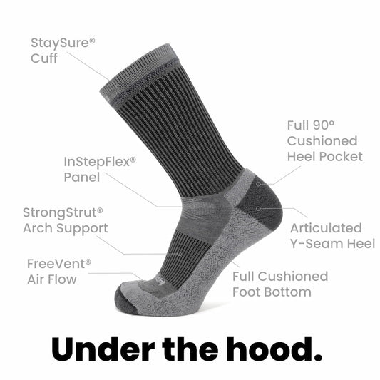 3 Pack Ash - Casual Crew Midweight Merino Wool Sock