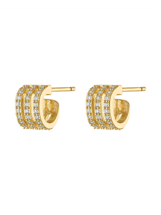 Aster Triple Curve Stud Earring