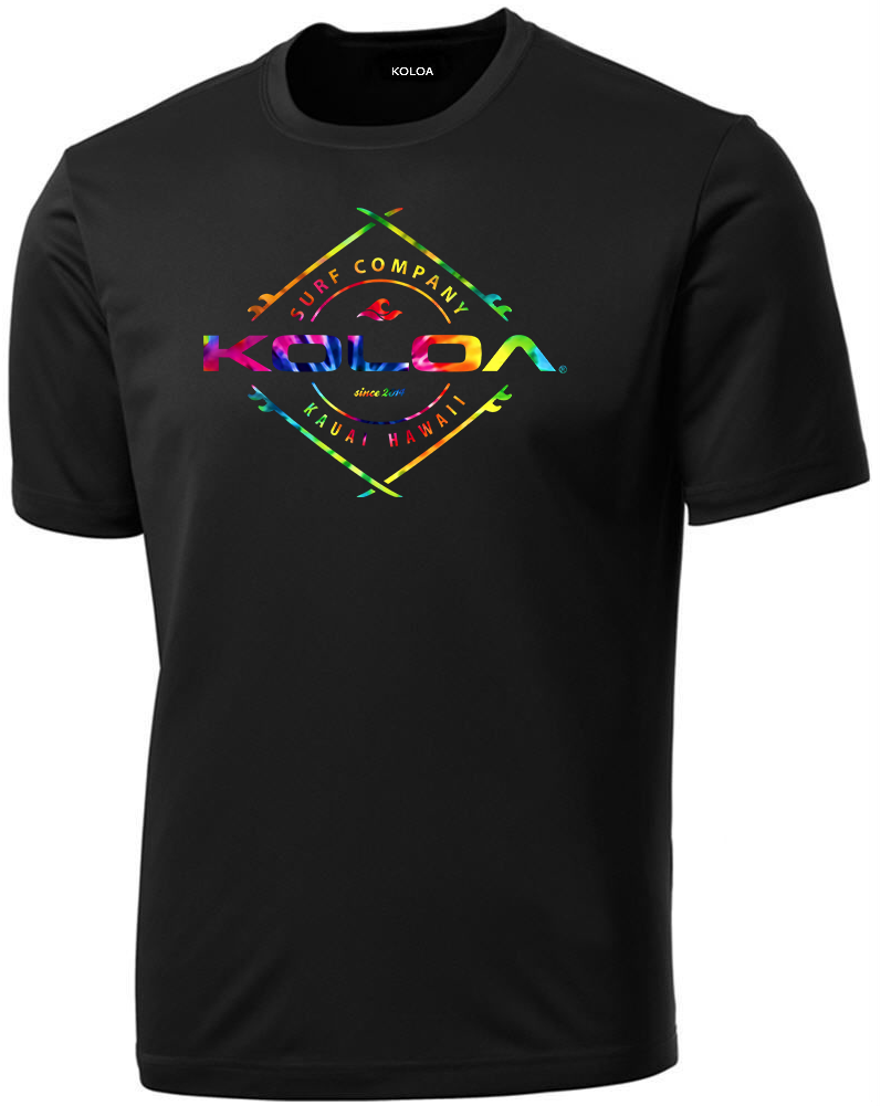 Koloa Tie-Dye Diamond Boards Moisture Wicking Tee