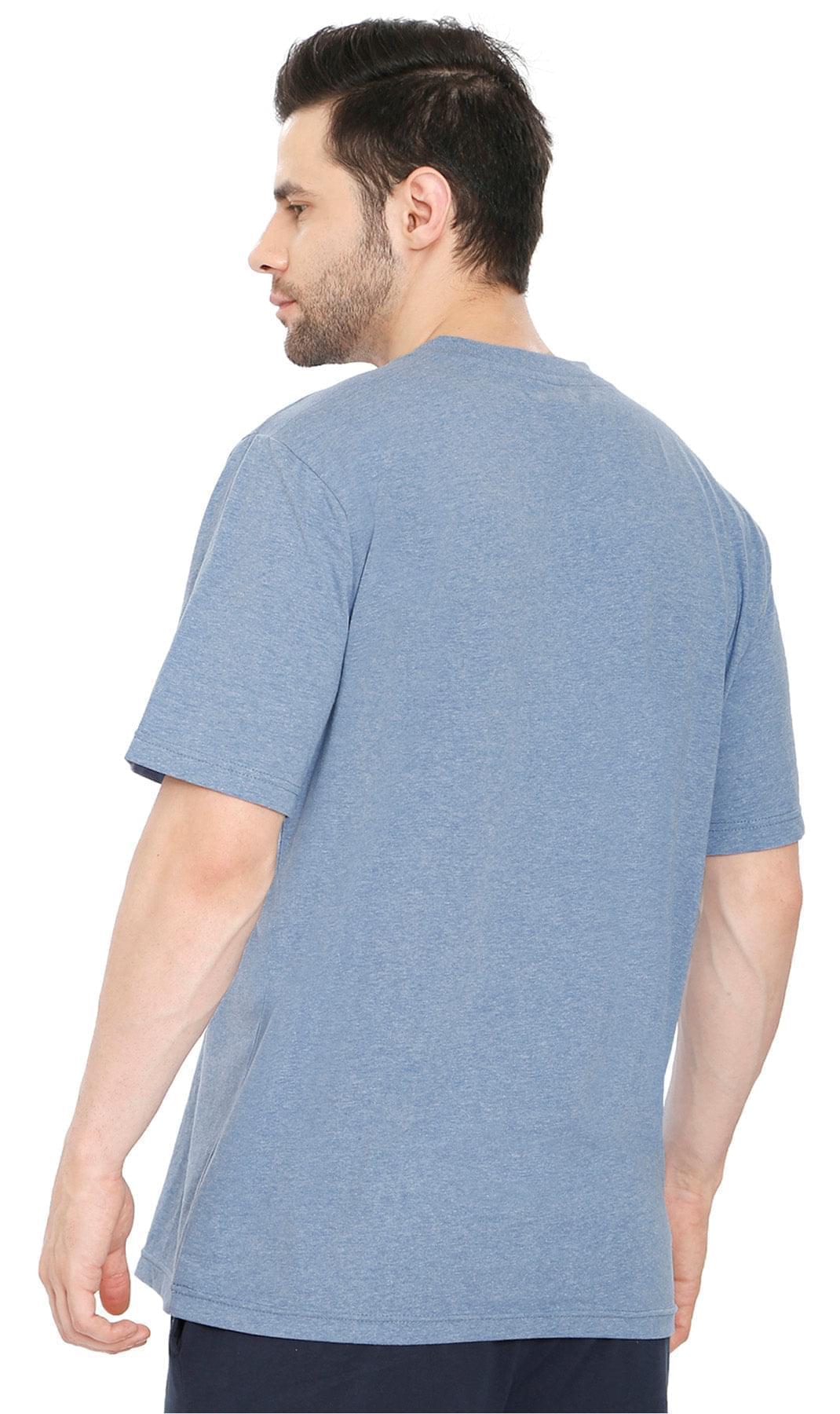 Men’s Heavyweight Short Sleeve V-Neck T-Shirt – Relaxed Fit Cotton Blend with Pocket