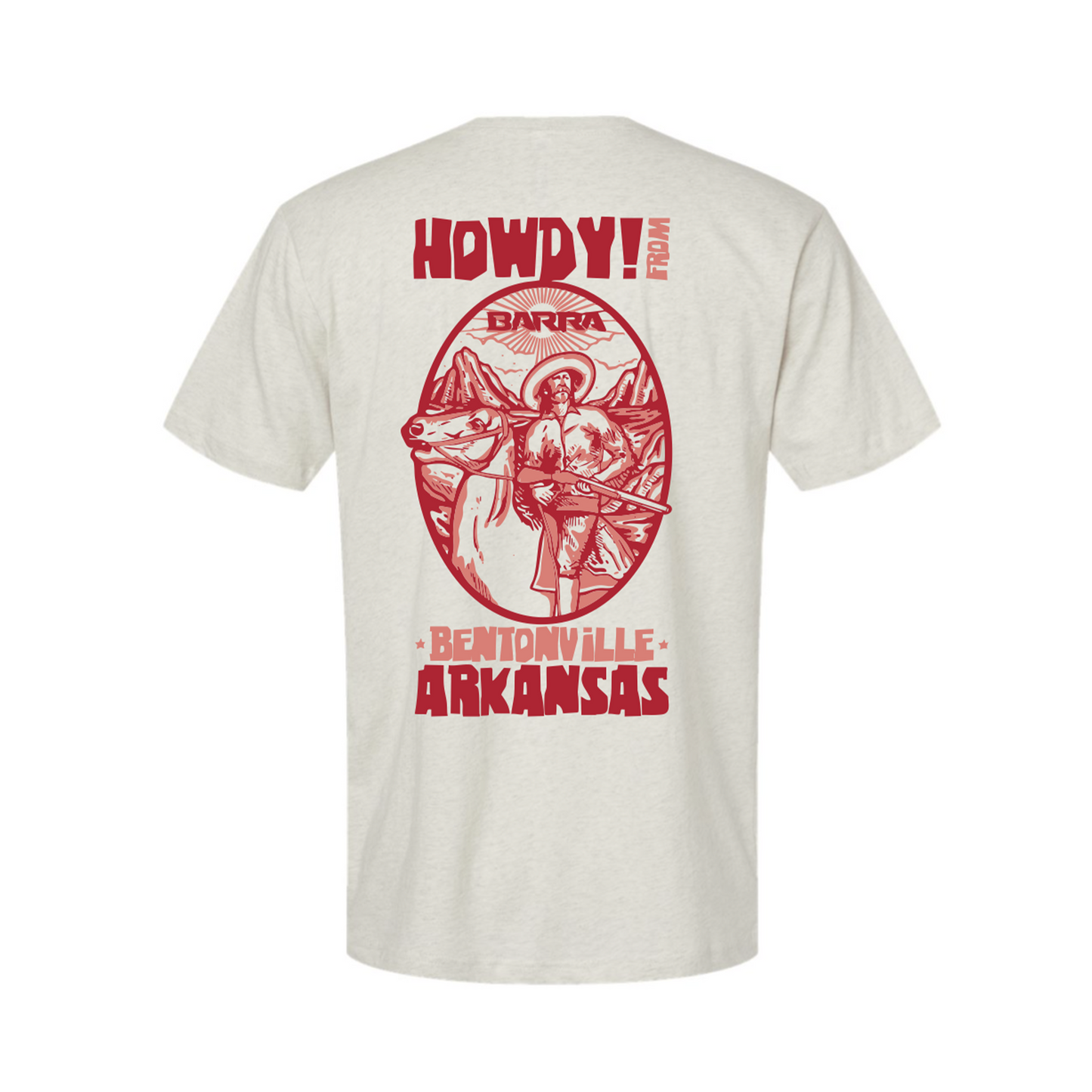 Cowboy Men's T-Shirt - Red & Natural Heather