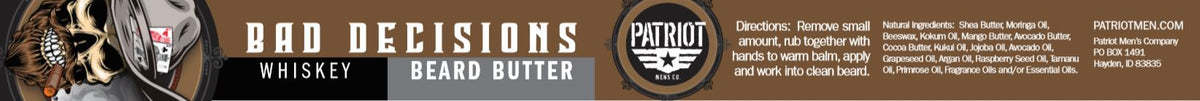 Bad Decisions Beard Butter 2oz Light Hold/Beard Moisturizer