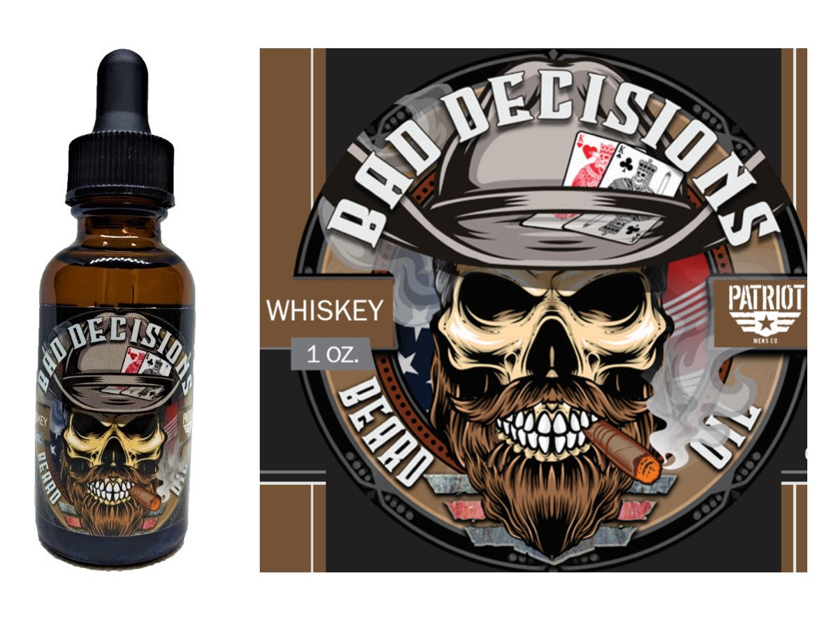 Bad Decisions 1oz Natural Beard        Oil Whiskey