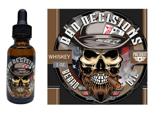 Bad Decisions 1oz Natural Beard        Oil Whiskey