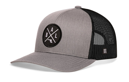 Baltimore Trucker Hat  |  Gray-Black BAL X Snapback