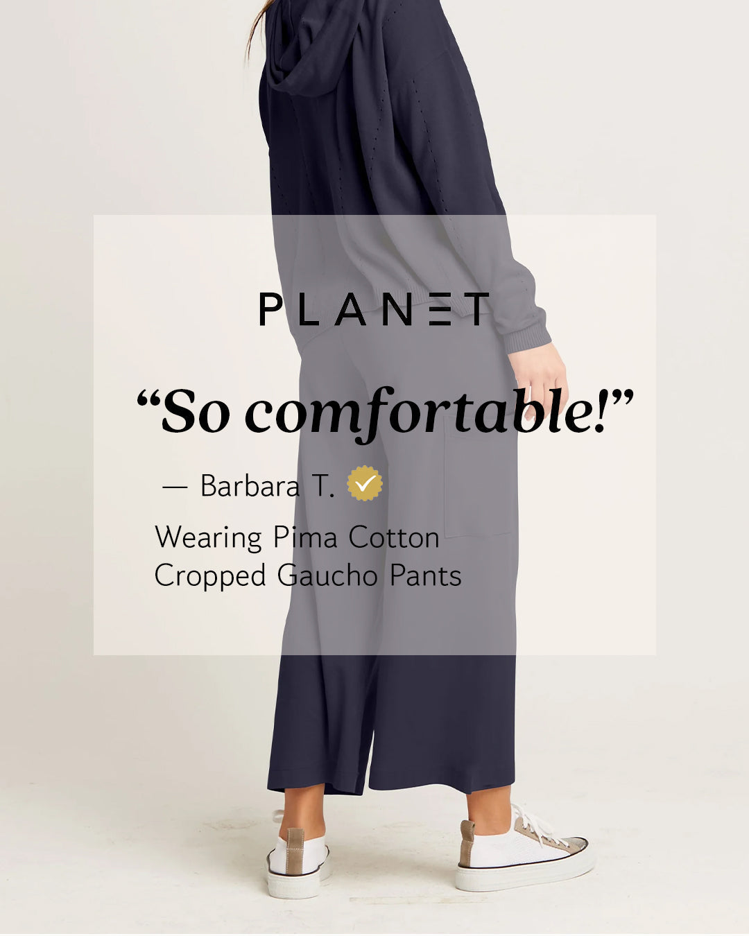 Pima Cotton Cropped Gaucho Pants - Putty