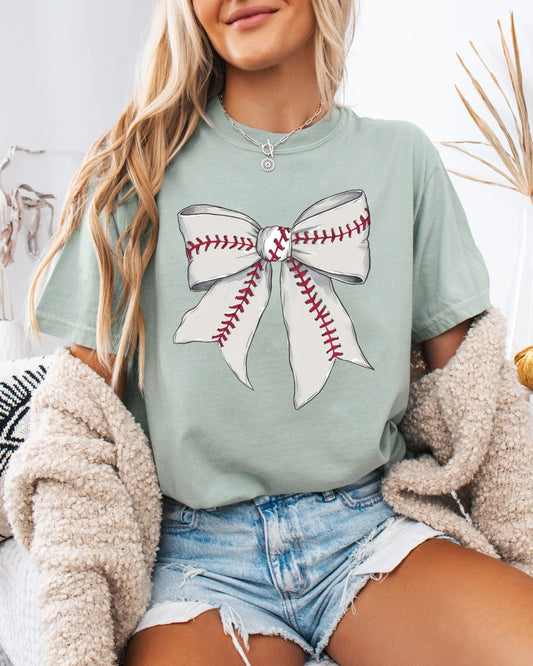 Baseball Ribbon Lover Mom Game Day Comfort Colors Graphic Tees