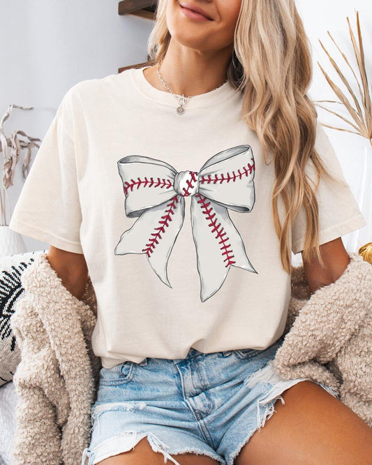 Baseball Ribbon Lover Mom Game Day Comfort Colors Graphic Tees